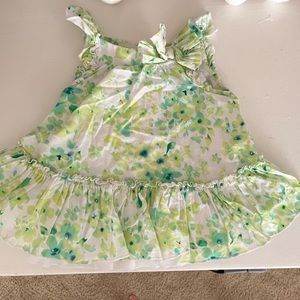 First impressions green ruffle dress